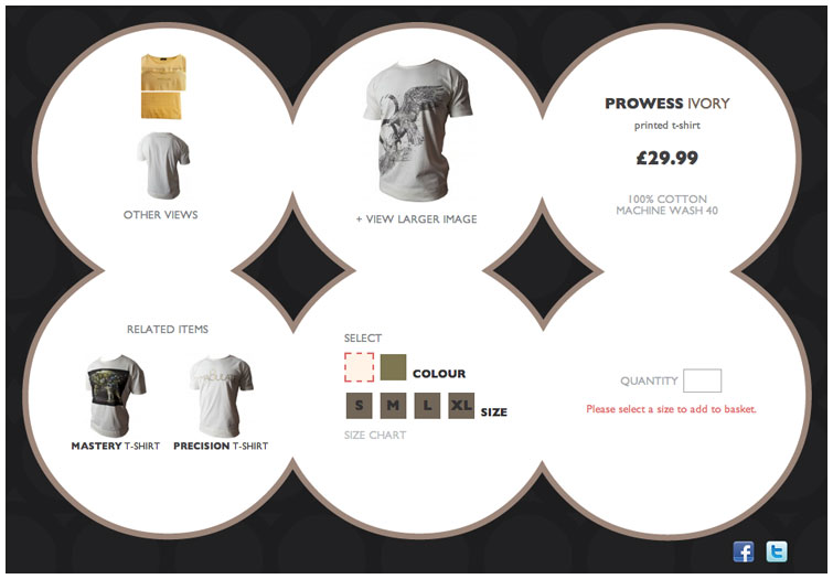 Product page image of the iMMACULATE Clothing website