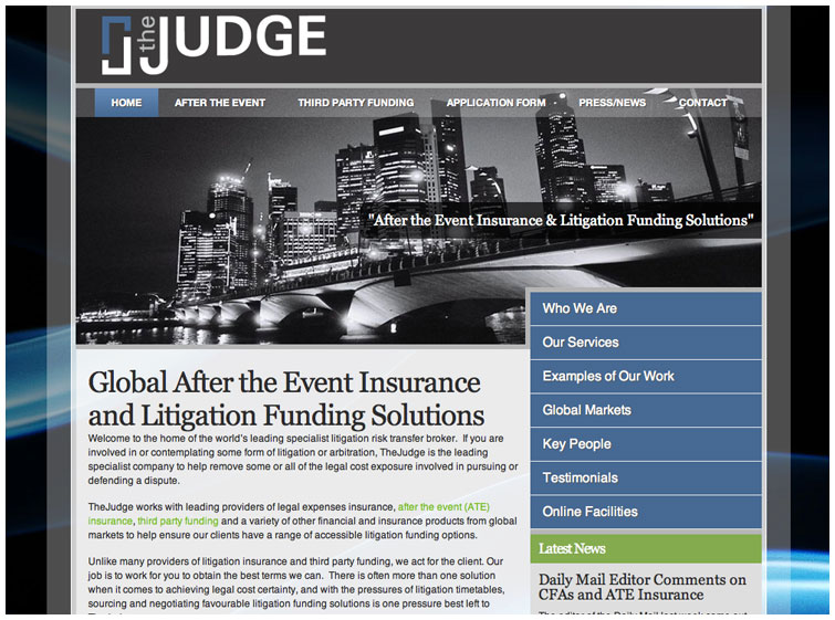 Front page image of TheJudge website